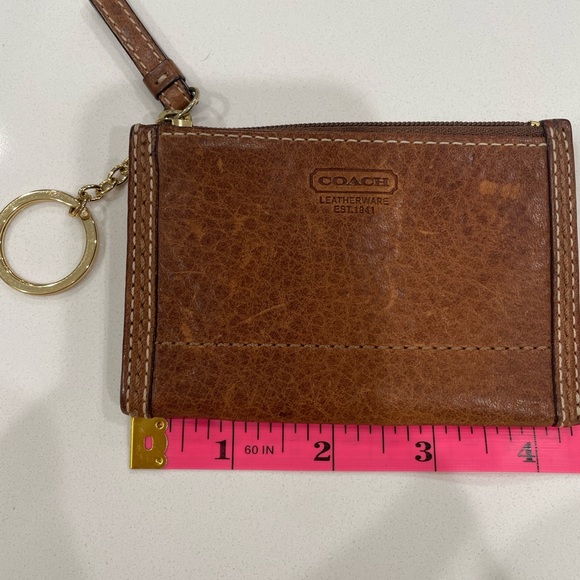 Coach Vintage Key Chain Wallet Brown Pebbled Leather - Picture 5 of 5